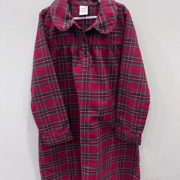 ⭐️3/30⭐️ Gymboree Red Plaid Long Sleeve Pajamas dress - Picture 1 of 5